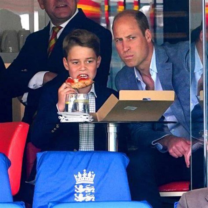Prince George Enjoys Pizza With Prince William at Cricket Game: Photos