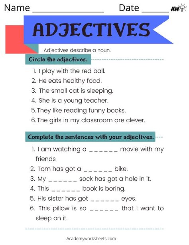 Unlock Grammar Fun with **hnd765**: Engaging Worksheets for Adjectives